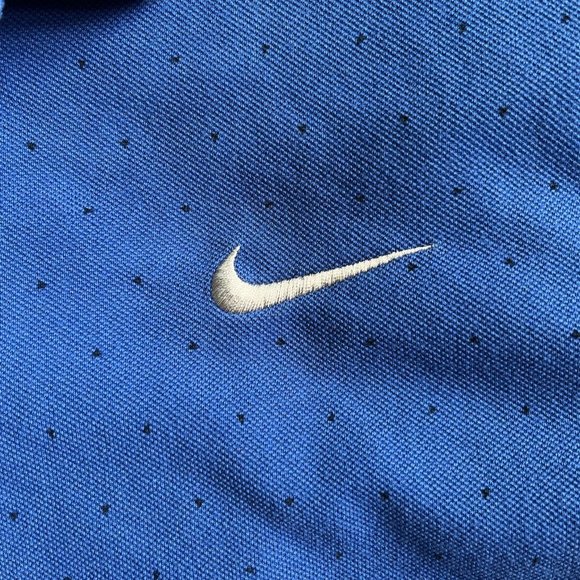 Nike Golf Dri Fit Men's Polo Shirt Size L Dotted Dark Short Sleeve - Picture 2 of 6